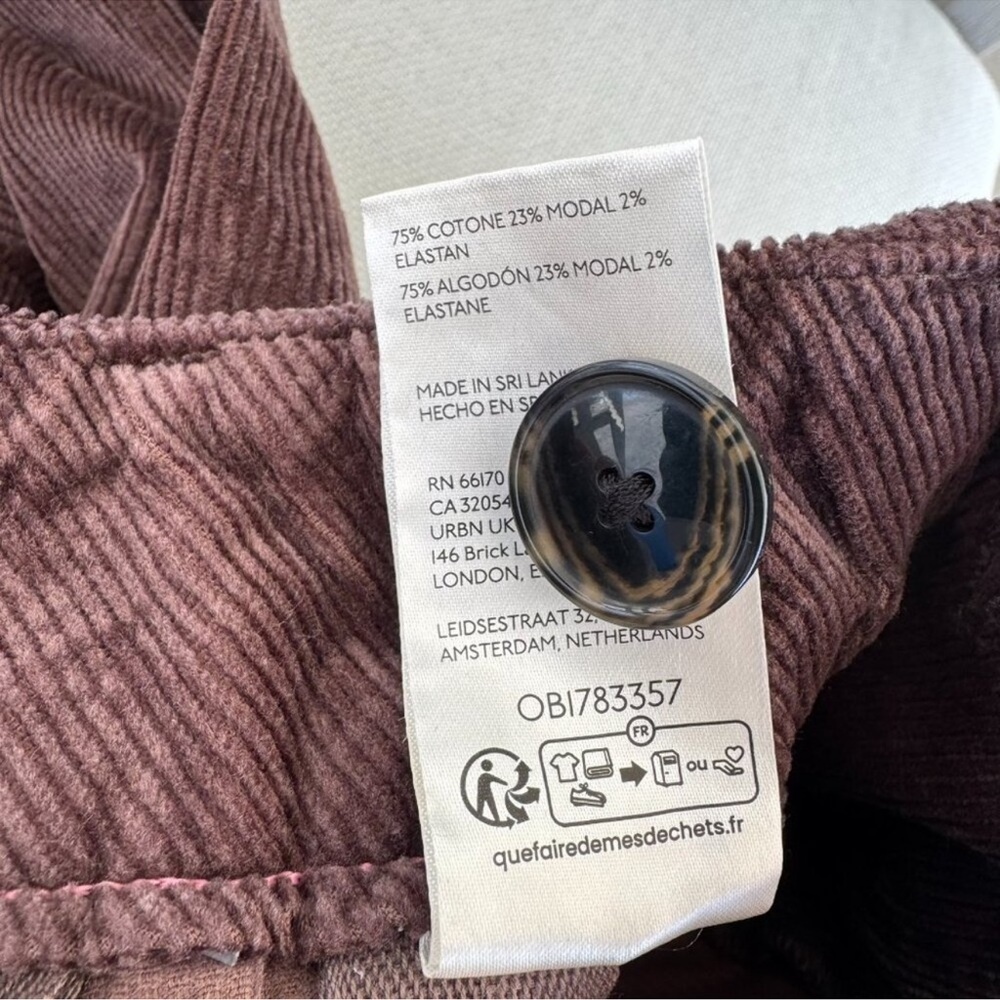 New Anthropologie The Colette Cord Full-Length Wide-Leg Pants 26 Brown - Picture 4 of 10
